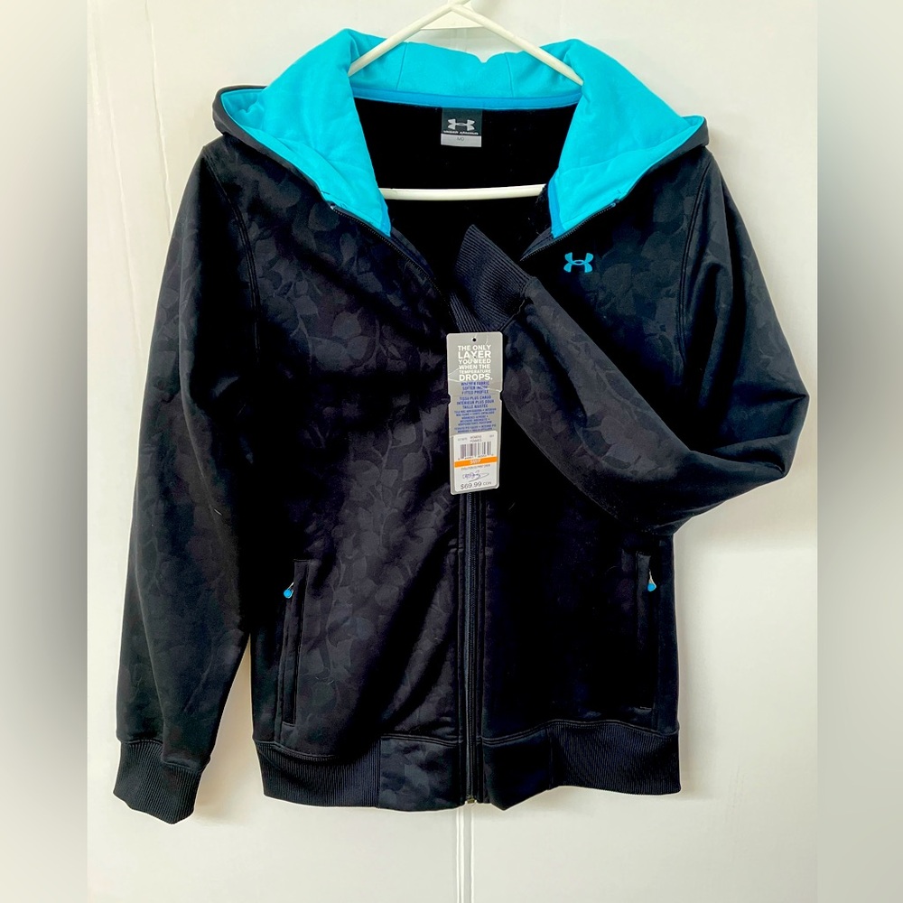 Under Armour Black Jacket with Blue Hood